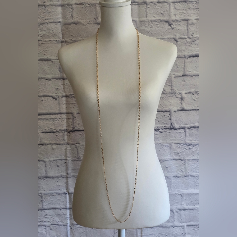 Touchstone Crystal Extra Long Chanelle Gold Necklace - Picture 4 of 8